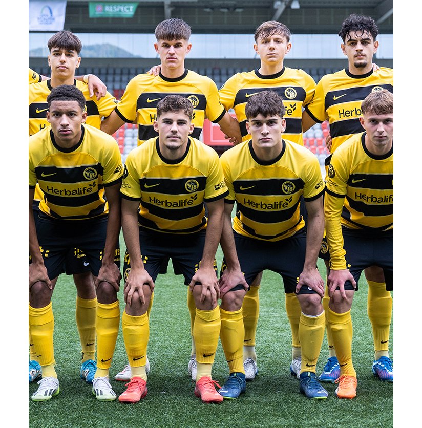 For Ever! Spieler des Fußballclubs BSC Young Boys auf einem Spielfeld